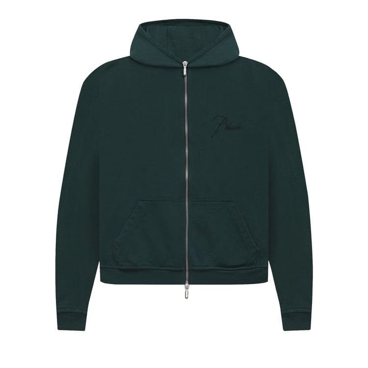Rhude Full Zip Hoodie Emerald Green