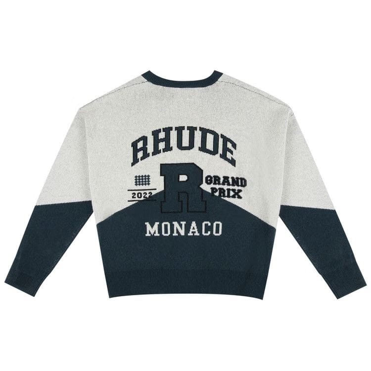 Rhude Grand Prix Cardigan Creme/Black/Hunter Green