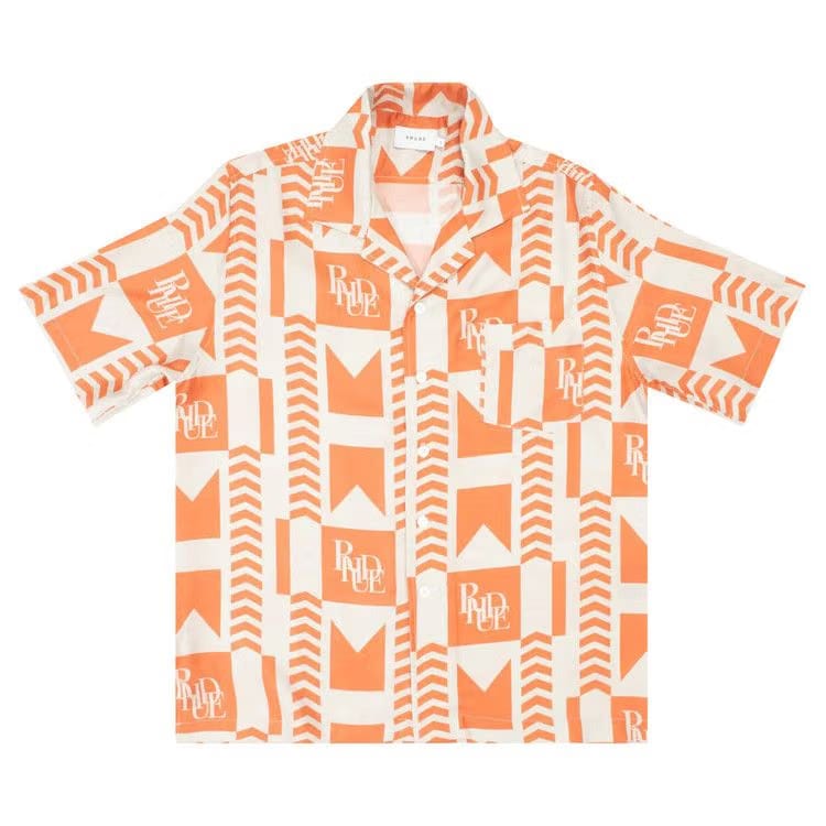 Rhude Grasse Button Up Orange/Ivory