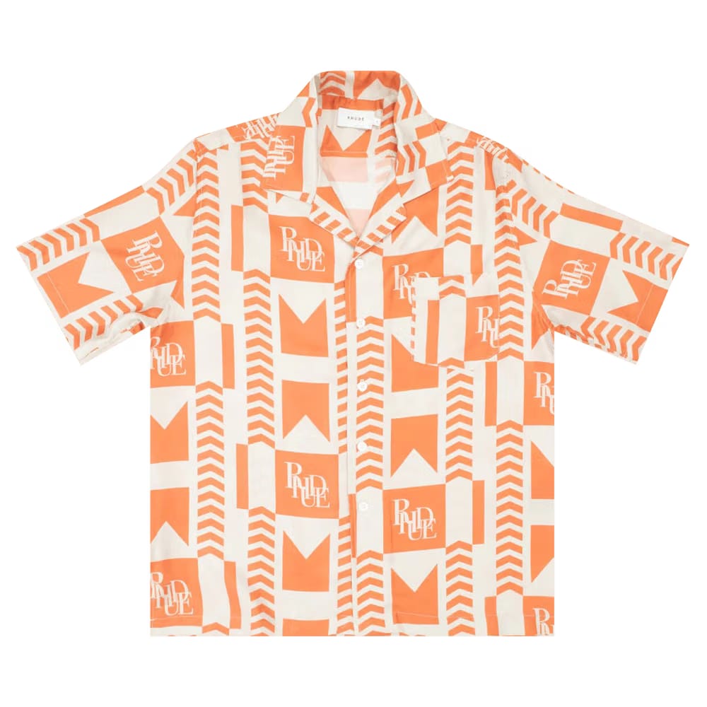 Rhude Grasse Button Up Orange/Ivory