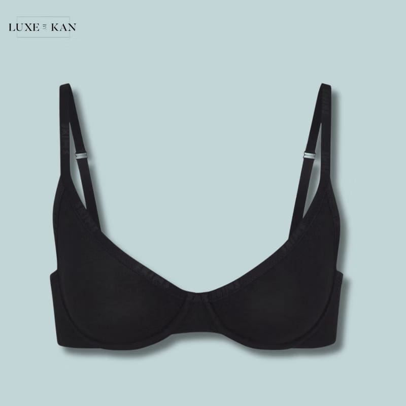 Skims Logo Underwire Demi Bra in Stretch-cotton