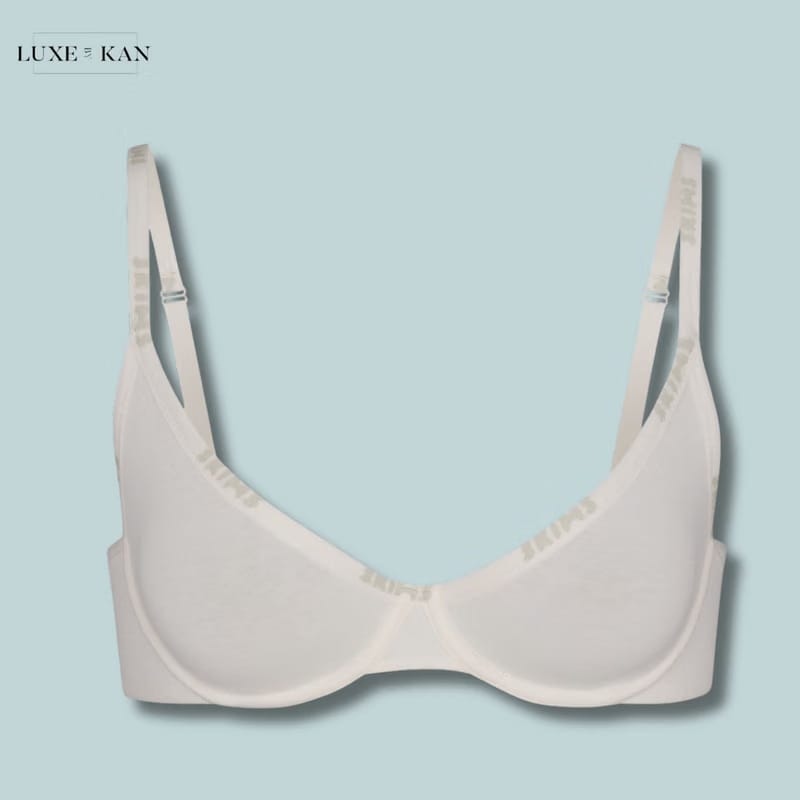 Skims Logo Underwire Demi Bra in Stretch-cotton