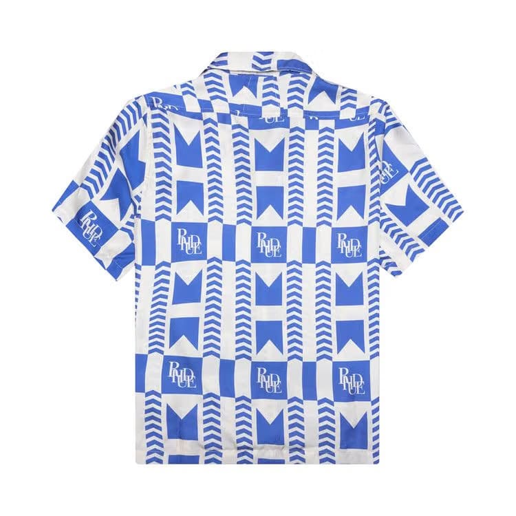 Rhude Grasse Silk Shirt Blue/Ivory