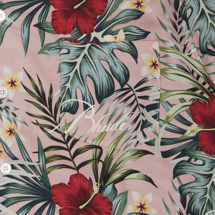 Rhude Hawaiian Logo Rayon Shirt Mauve/Multicolor
