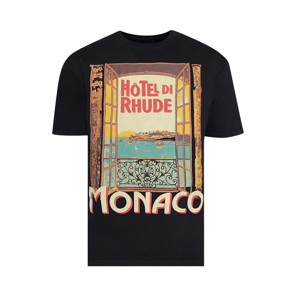 Rhude Hotel Di Monaco T-Shirt Vintage Black