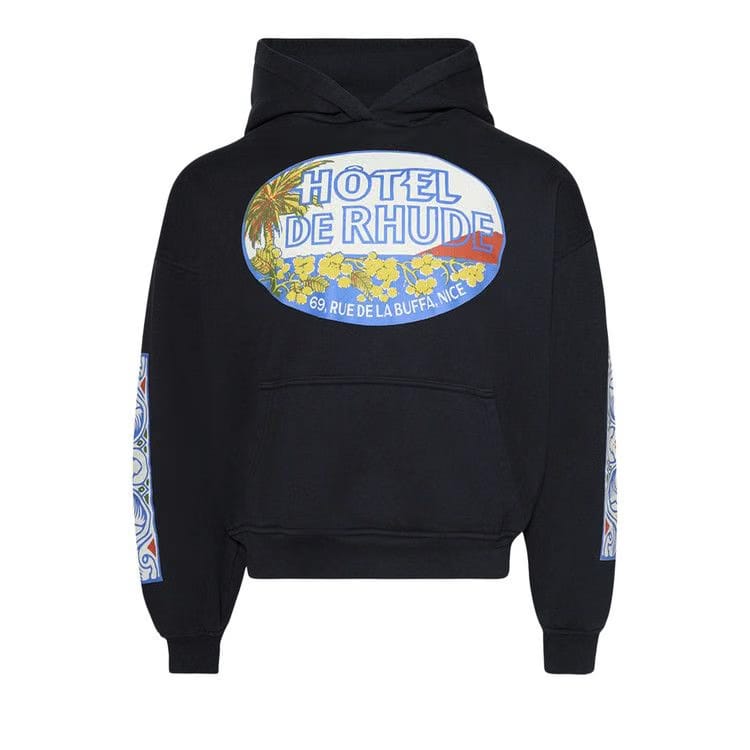 Rhude Hotel Hoodie Vintage Black