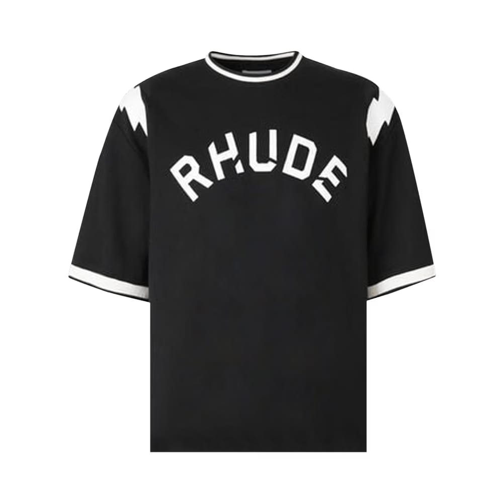 Rhude Lightning Ringer T-Shirt Black/White