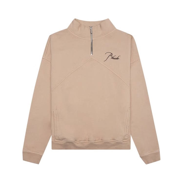 Rhude Logo Embroidered High Neck Sweatshirt Sand