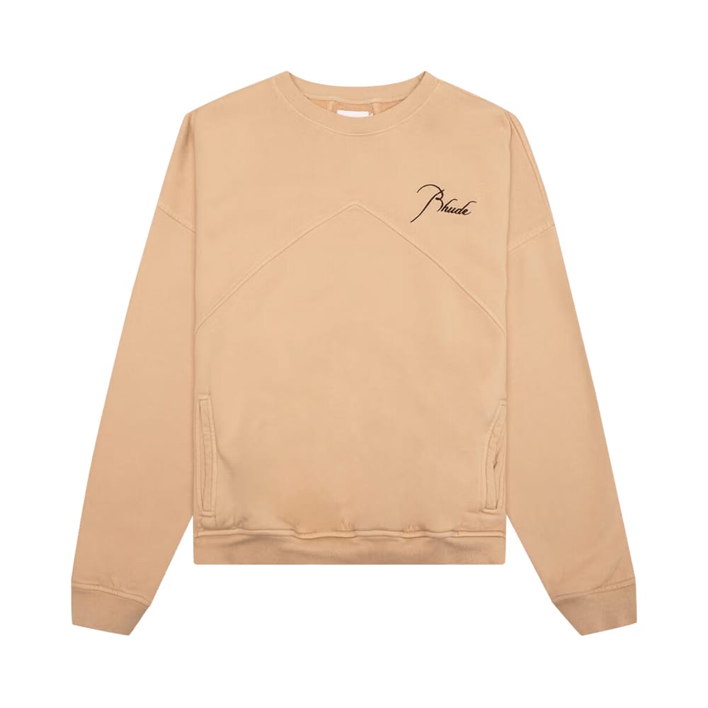 Rhude Logo Embroidered Sweatshirt Sand