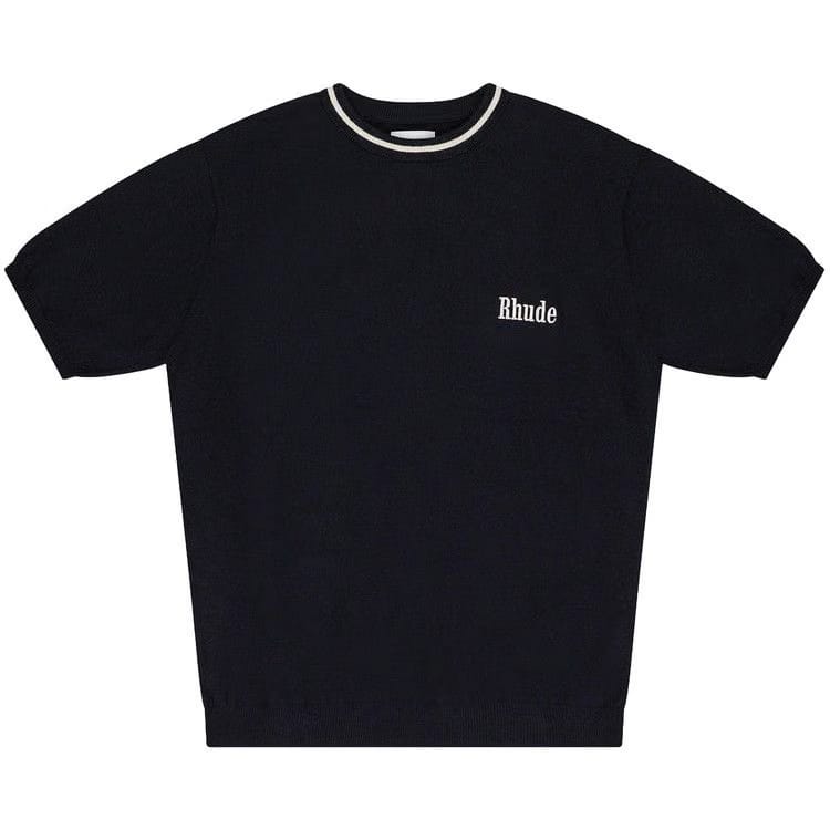 Rhude Logo Knit T-Shirt Black/Ivory