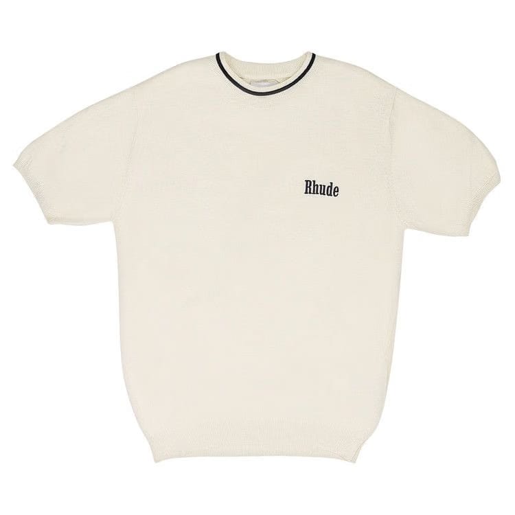 Rhude Logo Knit T-Shirt Ivory/Black