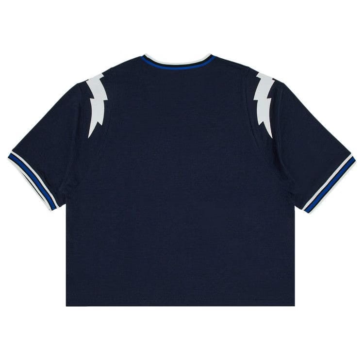 Rhude Logo Lightning Ringer T-Shirt Navy/White