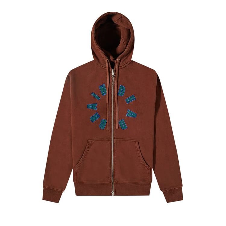 Brain Dead Collegiate Zip Hoodie Chocolate