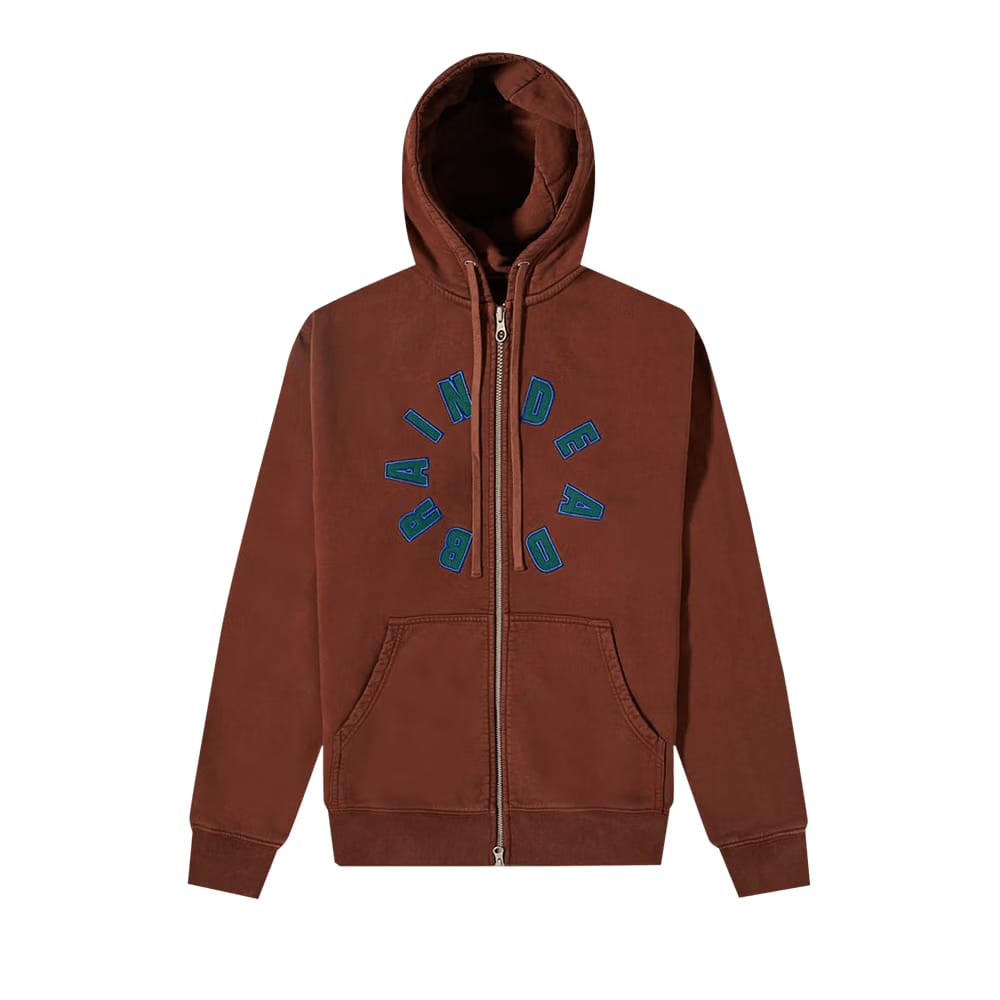 Brain Dead Collegiate Zip Hoodie Chocolate