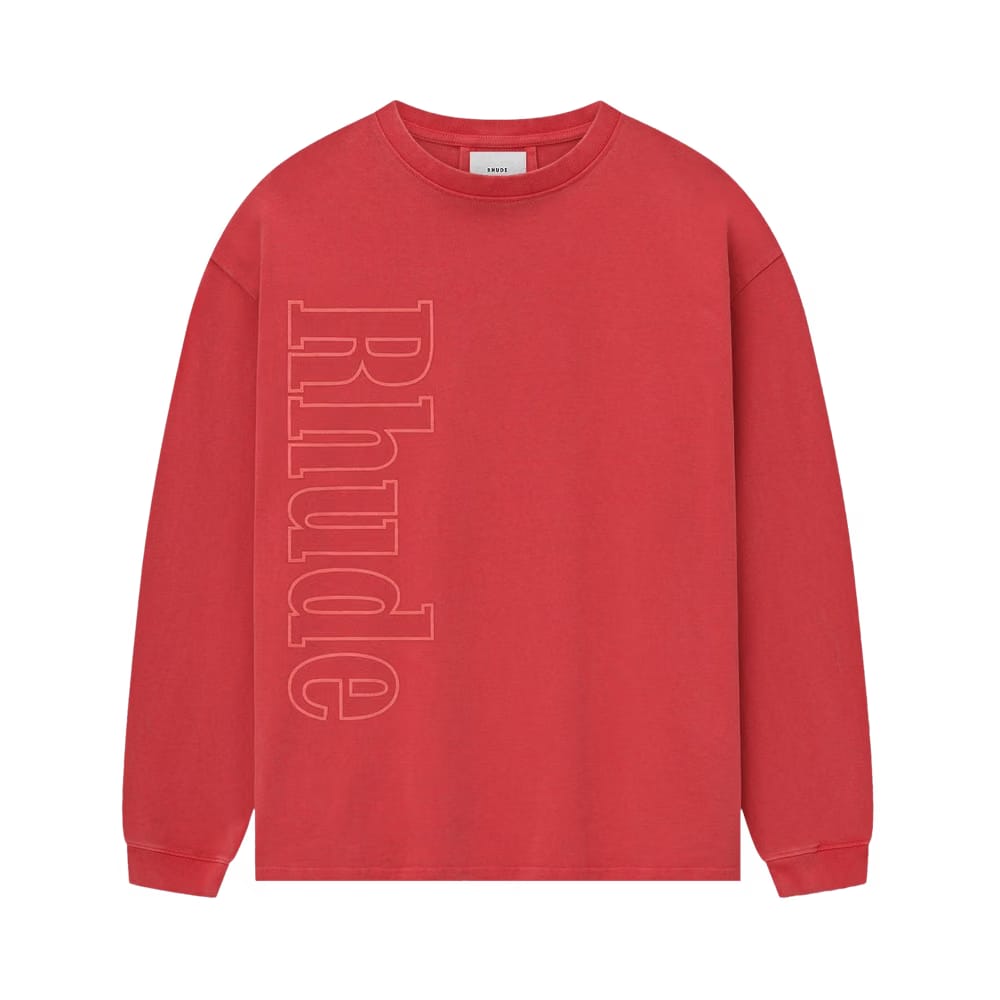 Rhude Logo Long-Sleeve T-Shirt Vintage Red