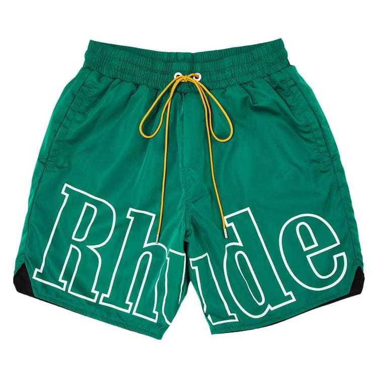 Rhude Logo Track Shorts Green