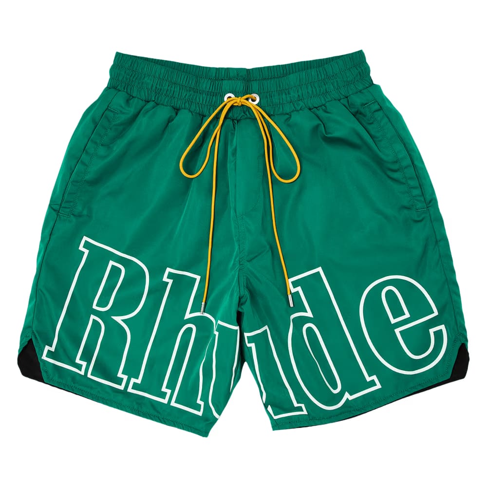 Rhude Logo Track Shorts Green