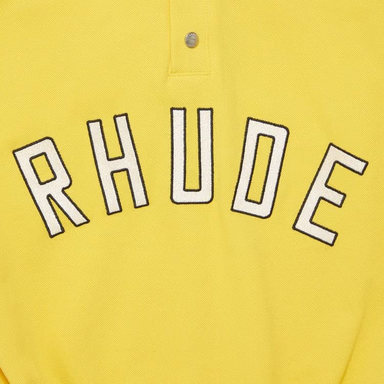 Rhude Long-Sleeve Warm Up Polo Yellow/Black/Cream