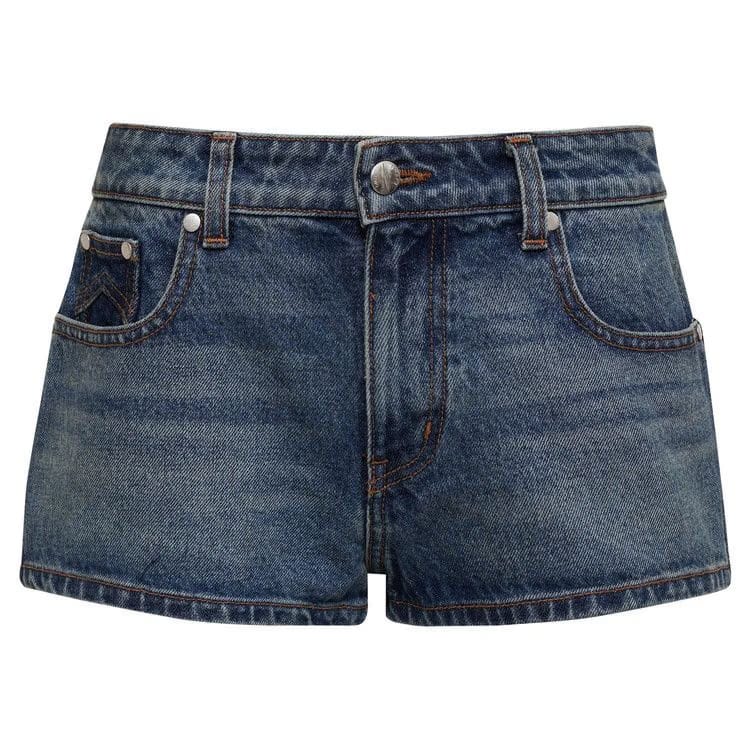 Rhude Low-Waist Denim Shorts Dark Indigo