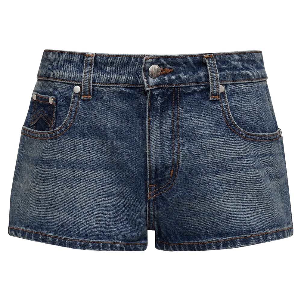 Rhude Low-Waist Denim Shorts Dark Indigo