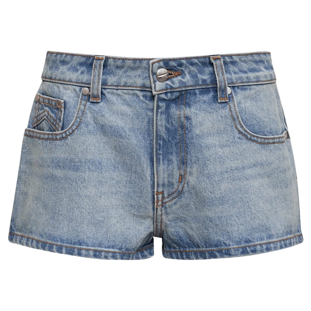 Rhude Low-Waist Denim Shorts Light Inidigo