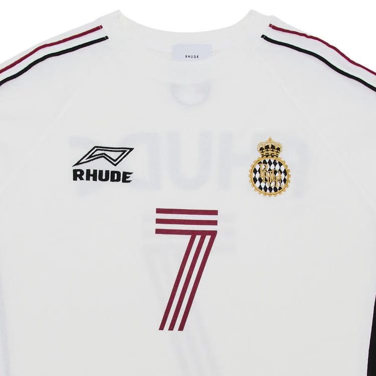 Rhude Lundun Soccer Jersey White/Black/Red
