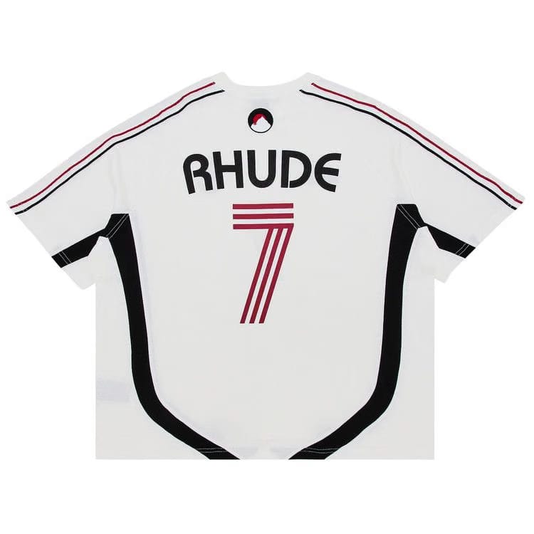 Rhude Lundun Soccer Jersey White/Black/Red