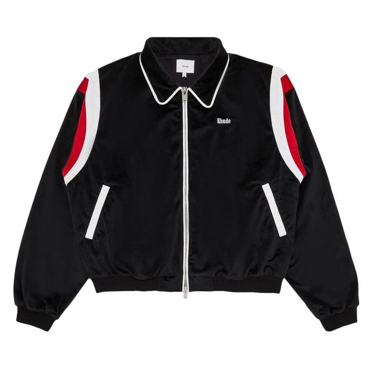 Rhude Mancino Velour Track Jacket Black