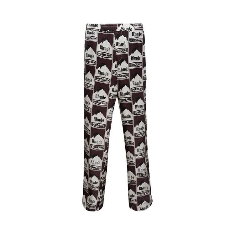 Rhude Moonlight Bordeaux Pajama Pant Maroon/Off White