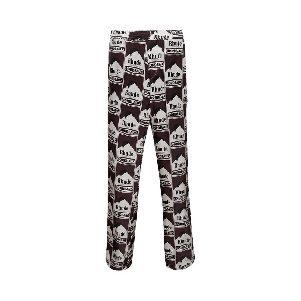 Rhude Moonlight Bordeaux Pajama Pant Maroon/Off White
