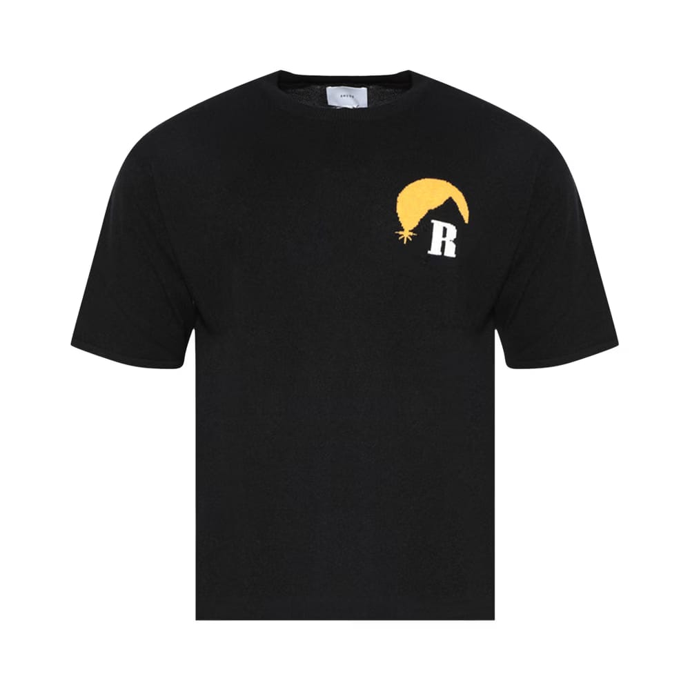 Rhude Moonlight Knit T-Shirt Black/Cream/Yellow
