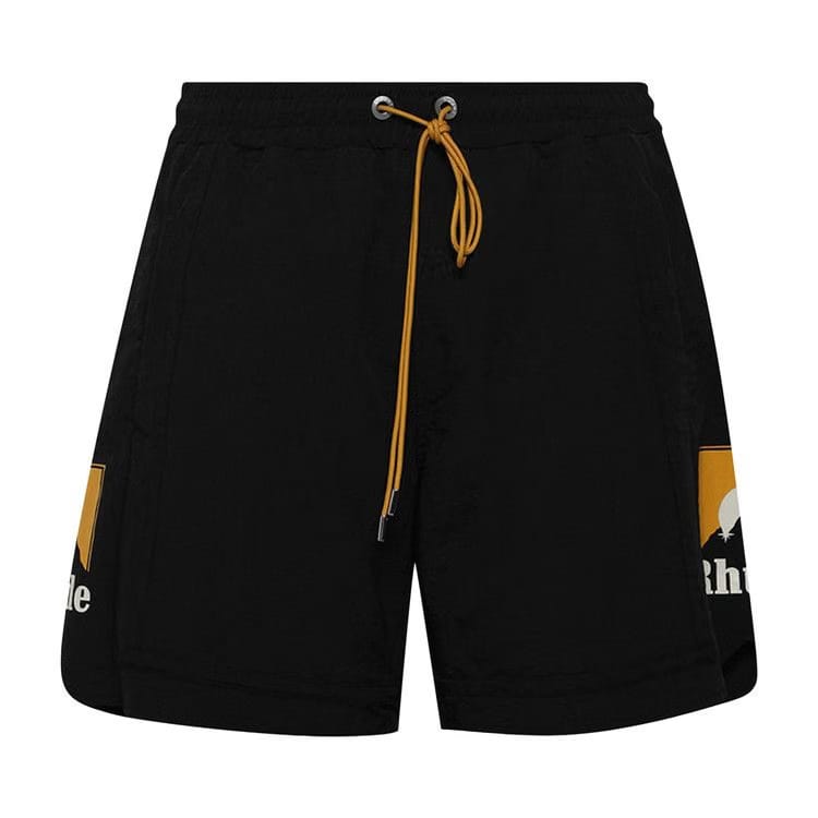 Rhude Moonlight Logo Shorts Black/Yellow/White