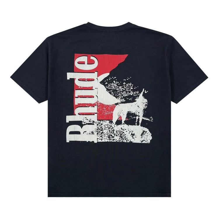 Rhude Moonlight Wolf Pocket T-Shirt Vintage Black