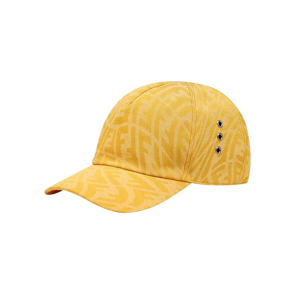 Fendi FF Print Baseball Cap Yellow