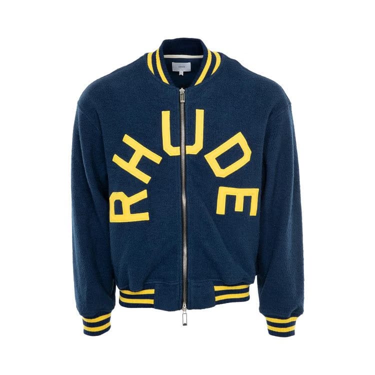 Rhude Oversized Logo Terry Varsity Navy/Yellow
