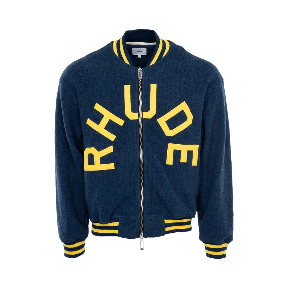 Rhude Oversized Logo Terry Varsity Navy/Yellow