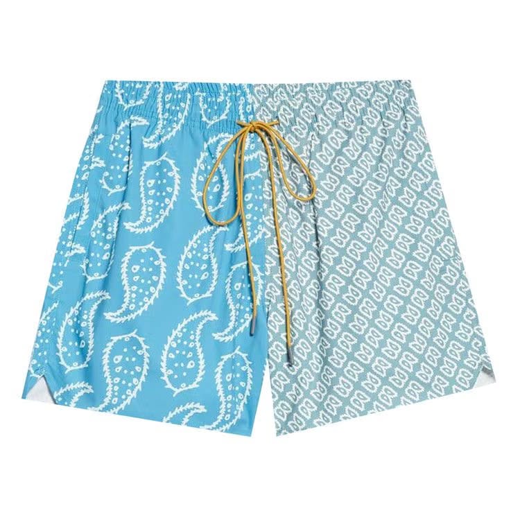 Rhude Paisley Trunks Marine/Sage/Pink