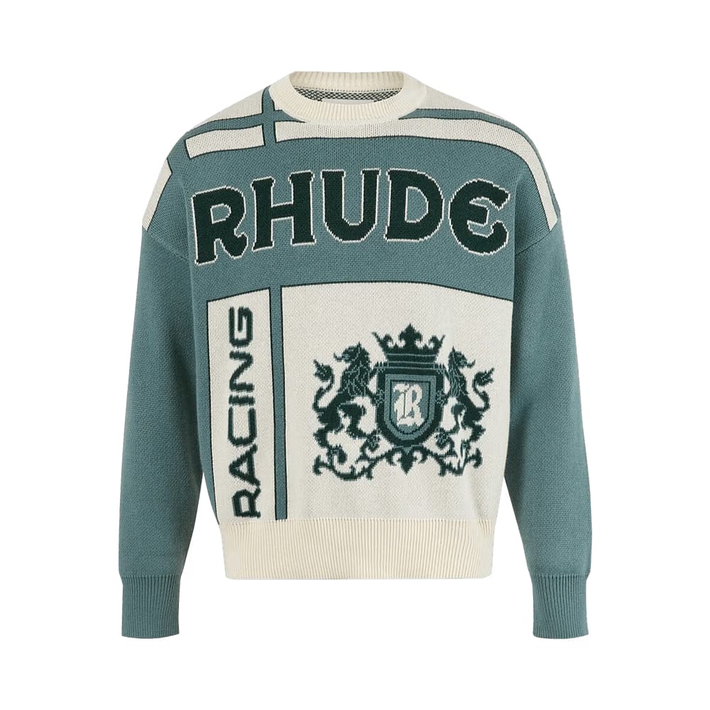 Rhude Palm Knit Crewneck Ivory/Sage