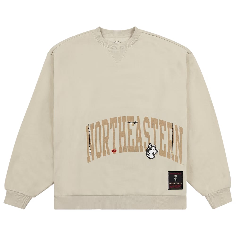 Cactus Jack by Travis Scott x Mitchell & Ness Northeastern University Crewneck Tan