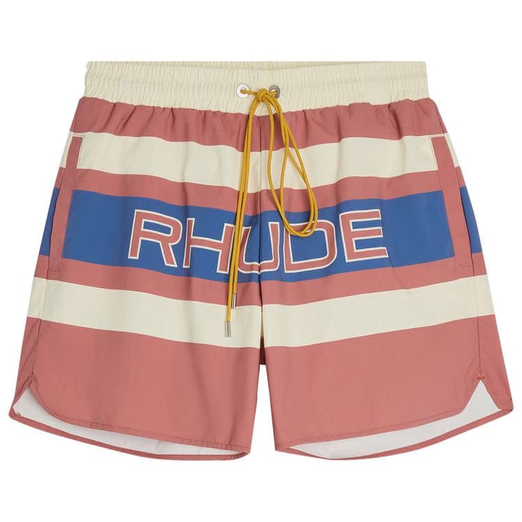 Rhude Pavil Racing Shorts Orange/Ivory