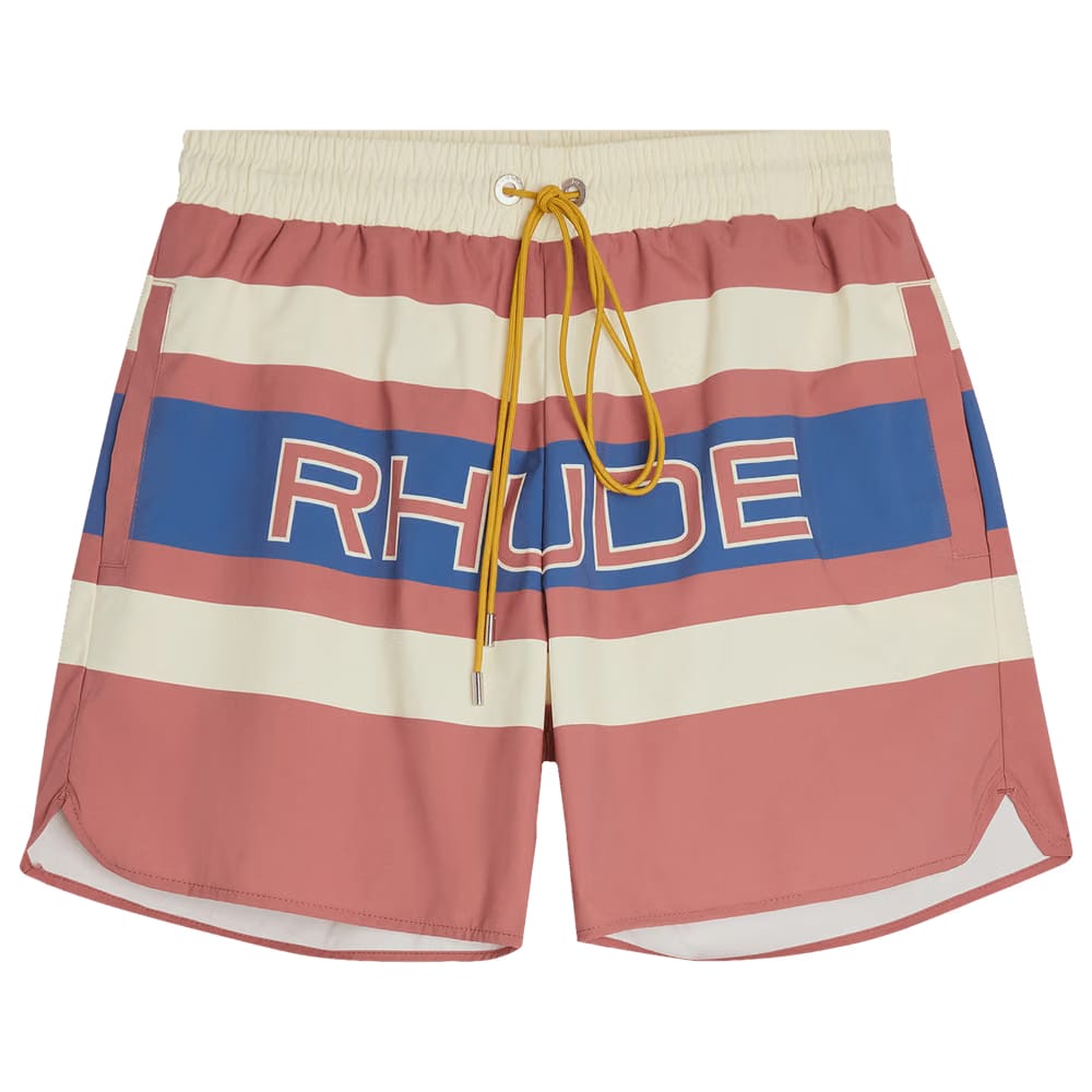 Rhude Pavil Racing Shorts Orange/Ivory