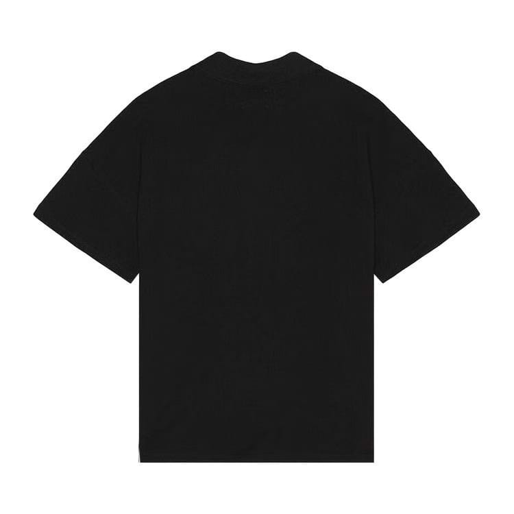 Rhude Pique Boxy Polo Shirt Black/White