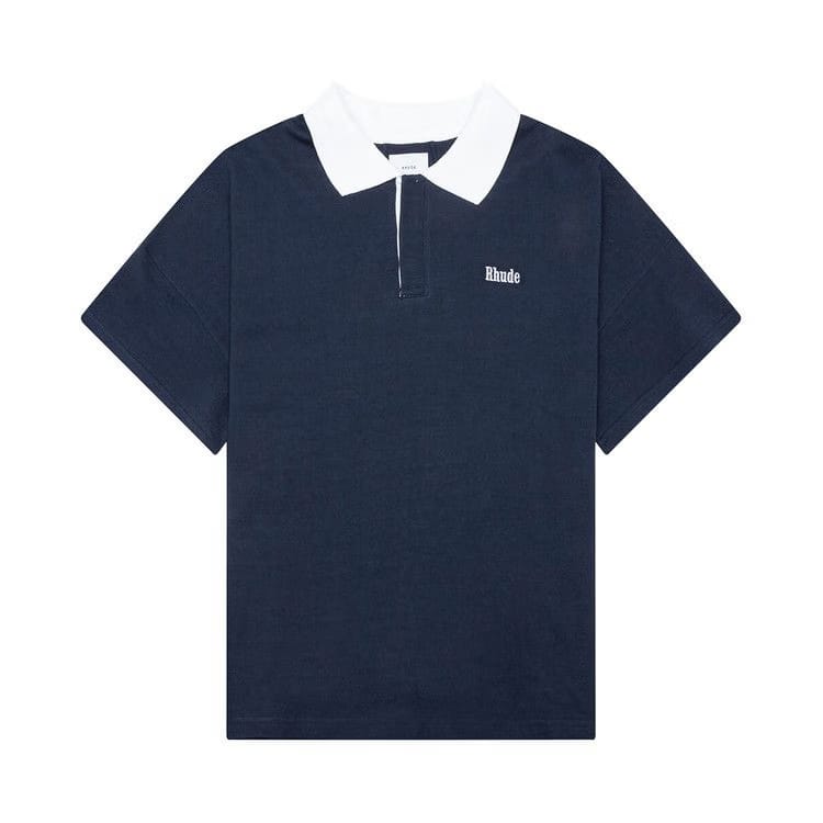 Rhude Pique Polo Dark Navy/White
