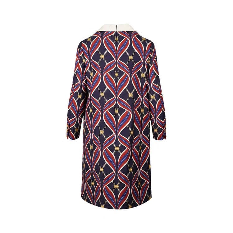 Gucci Ribbon Print Dress Blue