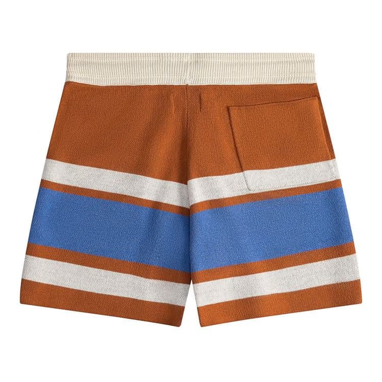 Rhude Pravil Racing Knit Shorts Brick/Cream/Blue