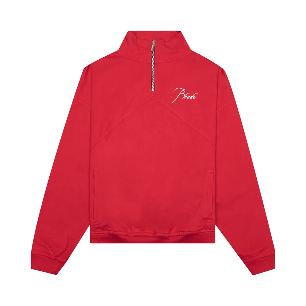 Rhude Quarter Zip Cherry Red