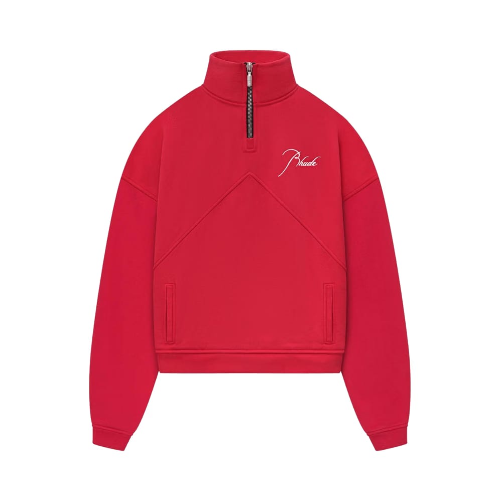 Rhude Quarter Zip Vintage Red