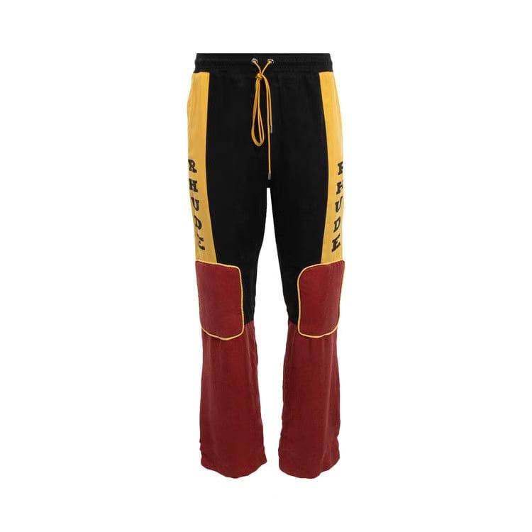 Rhude Rally Pant Black/Mustard/Maroon