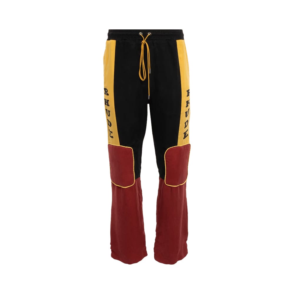 Rhude Rally Pant Black/Mustard/Maroon