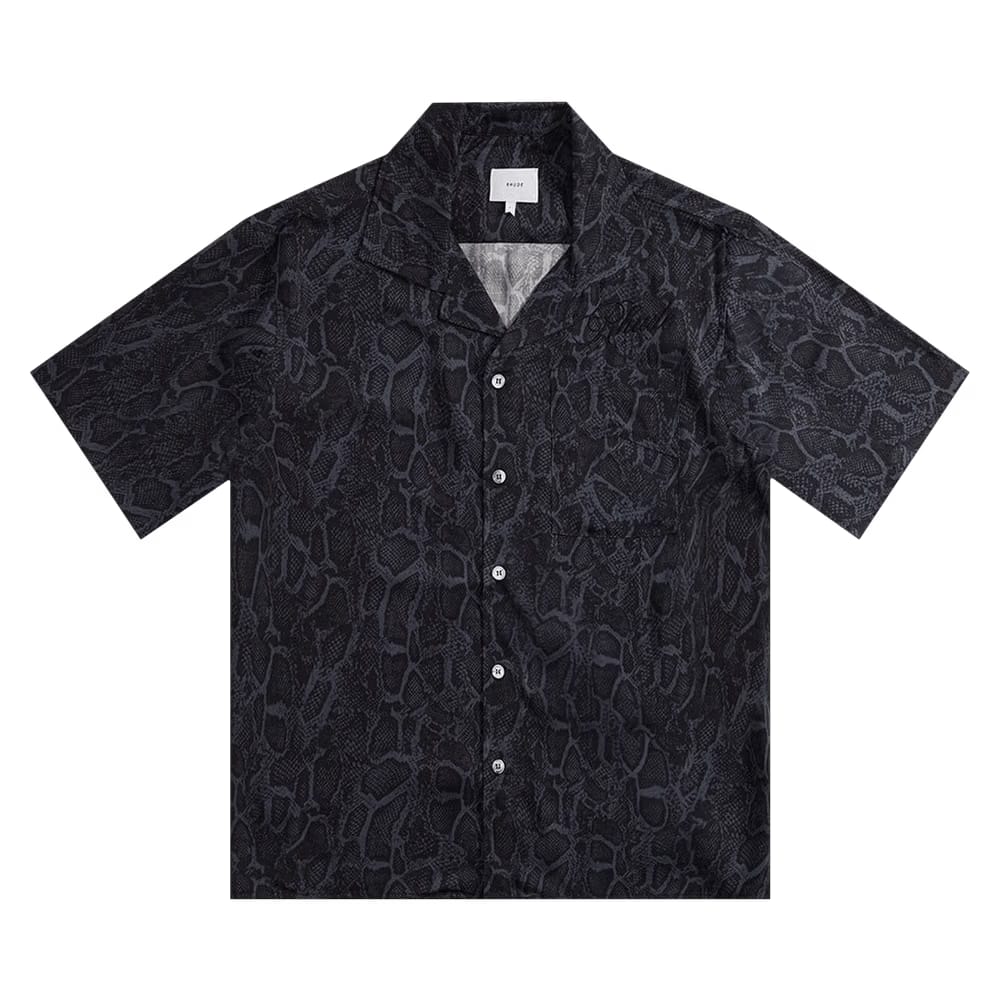 Rhude Rayon Snake Shirt Black